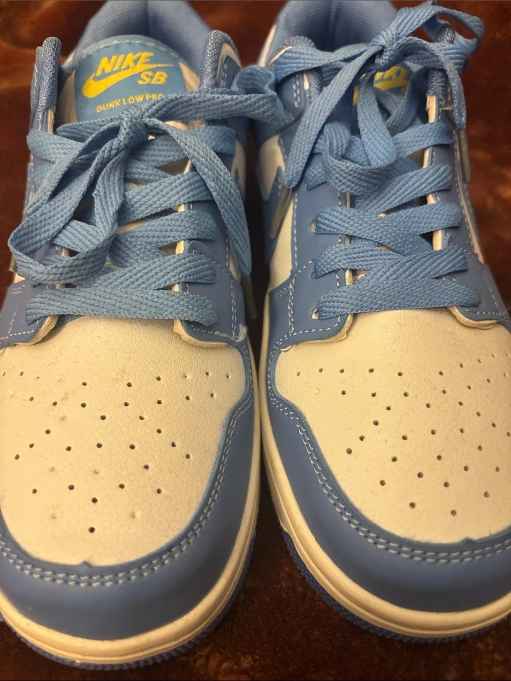 Nike Kids Light Blue and White Low-Top Sneakers — Classic Swoosh Style
